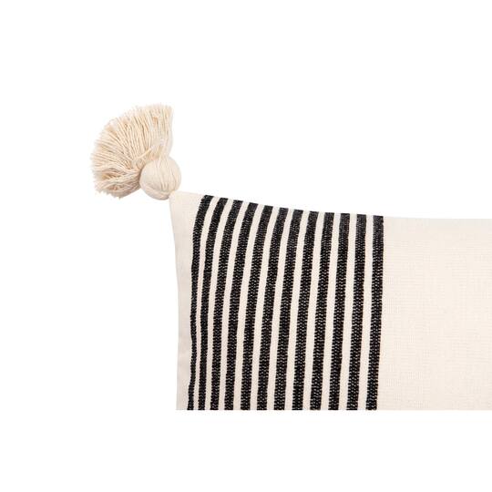 Hello Honey® Black Stripes Cotton & Chenille Throw Pillow